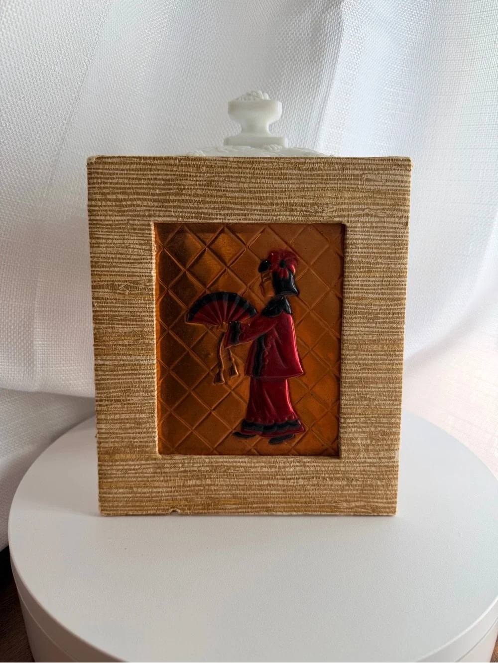 Mid century Chinoiserie tooled copper plaques by Wanda Irwin